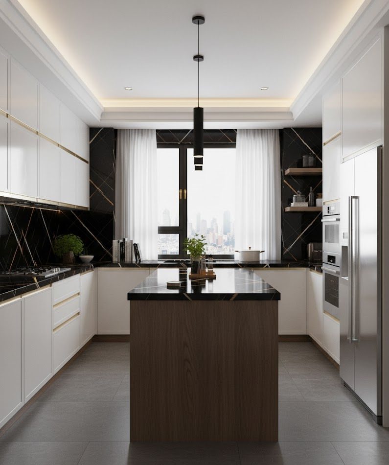 Tủ bếp PVC hiện đại