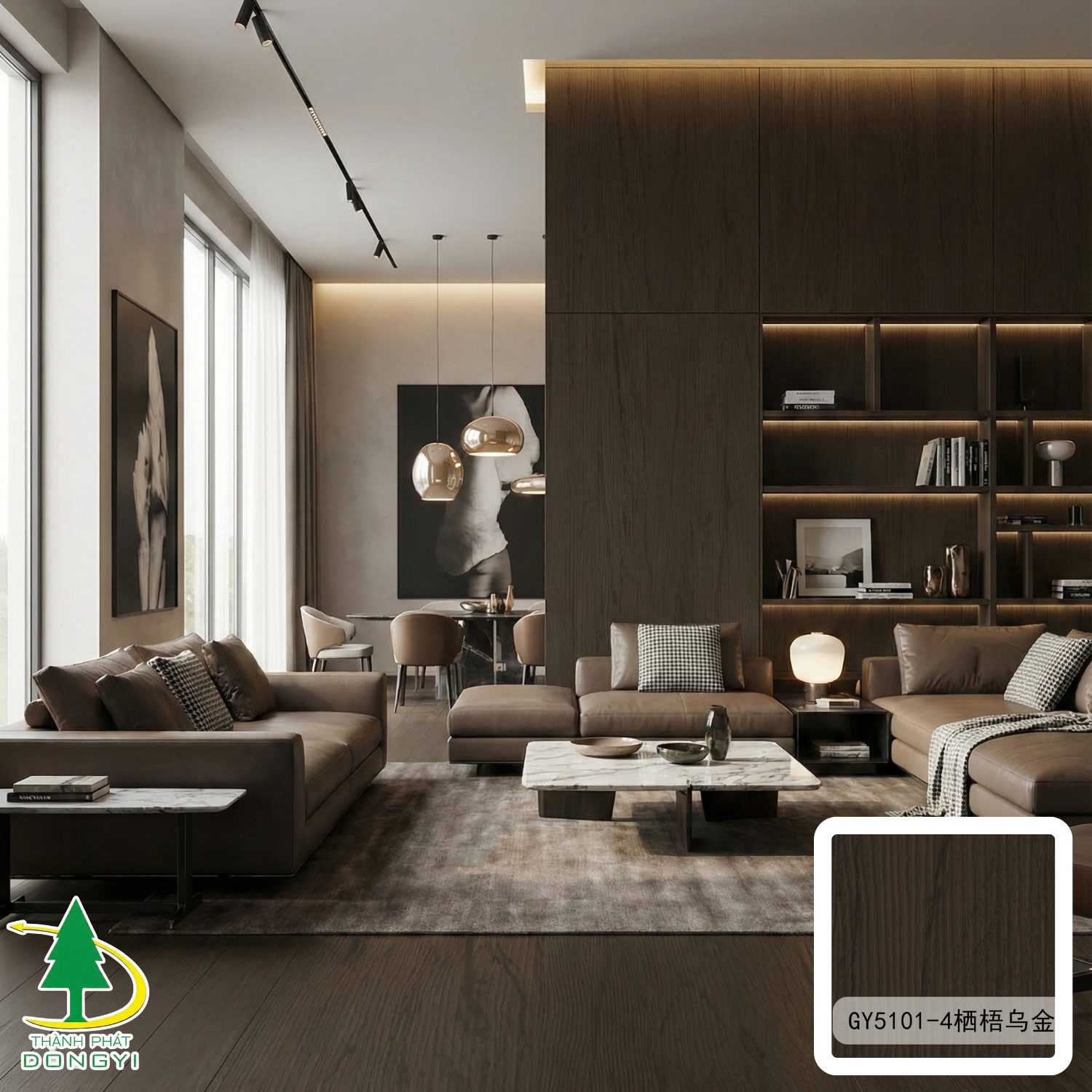 Căn hộ sử dụng màng pvc vân gỗ cao cấp