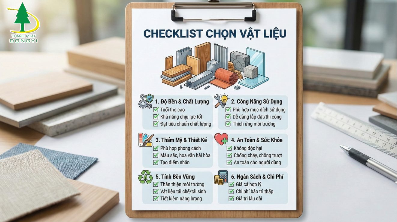 Checklist vật liệu