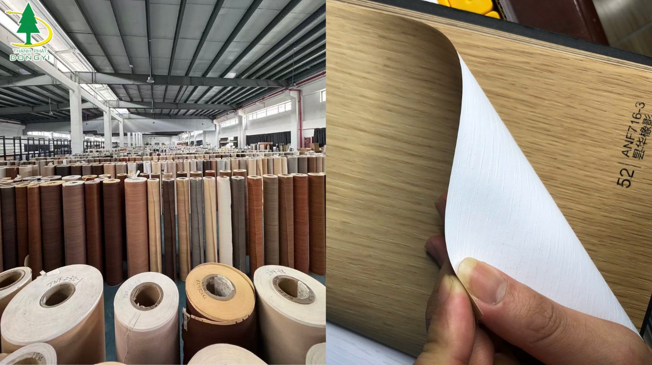 Màng PVC có độ dẻo cao dễ uốn cong Cuộn màng film PVC dẻo màu cam đất dùng cho nội thất