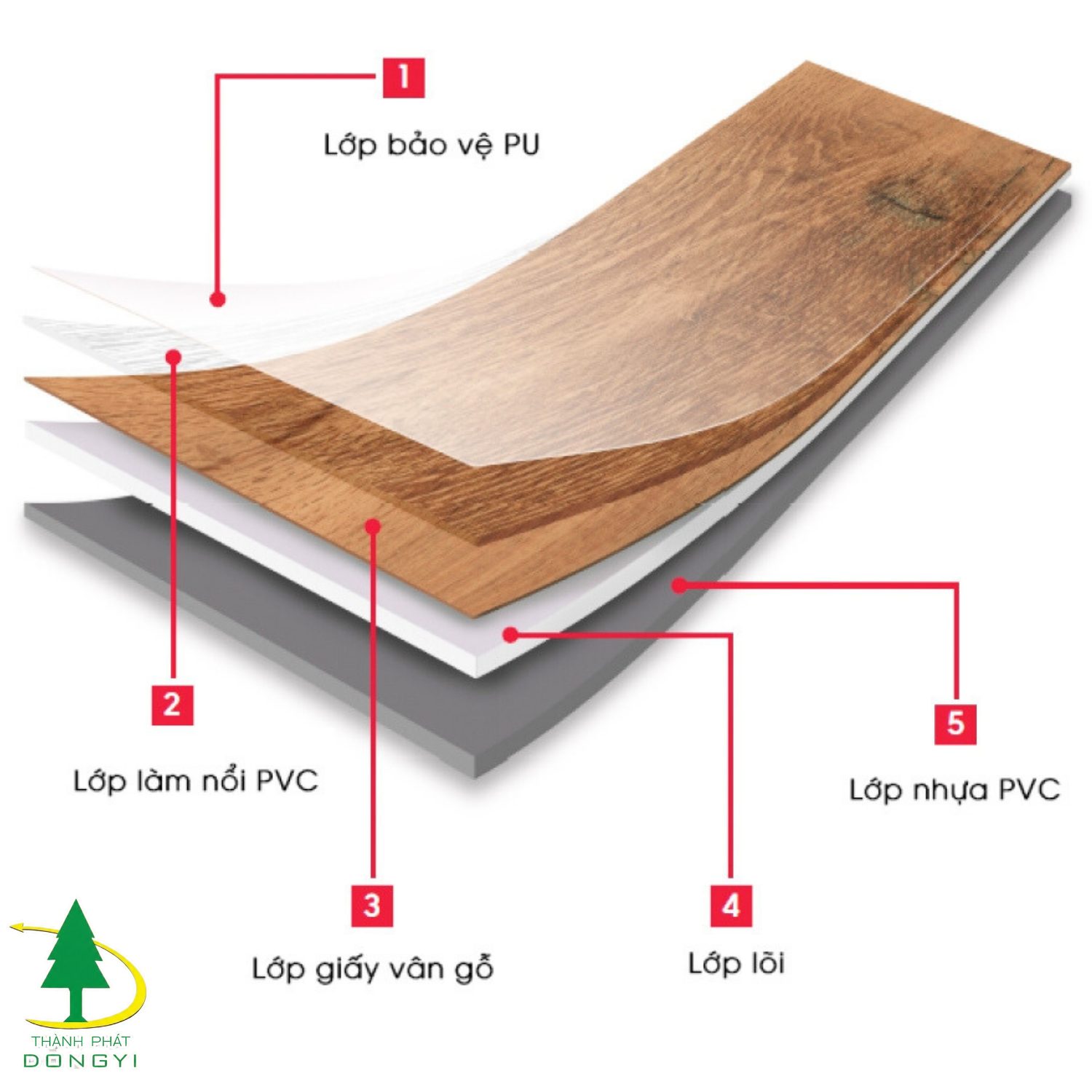 Cấu tạo chi tiết 4 lớp của màng film vân gỗ