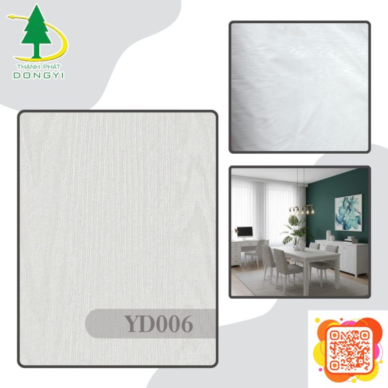 Màng Film PVC Gỗ Sồi Trắng Mịn Như Vải Mã YD006