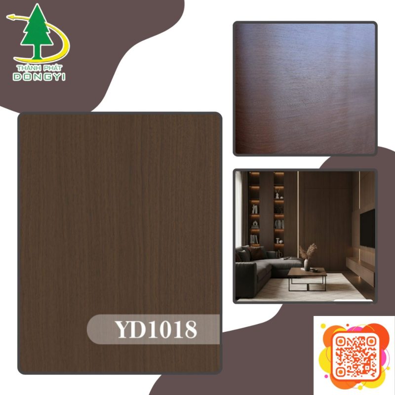 Màng Film PVC Vân Gỗ Óc Chó Sọc Nâu Trầm Mã YD1018