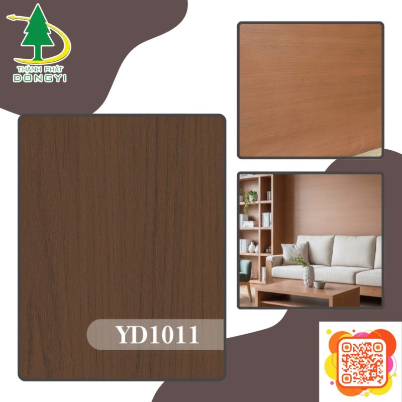 Màng Film PVC Vân Gỗ Óc Chó Sọc Nâu Trầm Mã YD1011