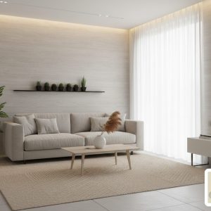 Ảnh nội thất Màng film pvc vân gỗ sồi trắng vàng hiệu ứng cưa Thành Phát Dongyi Mã YD1001