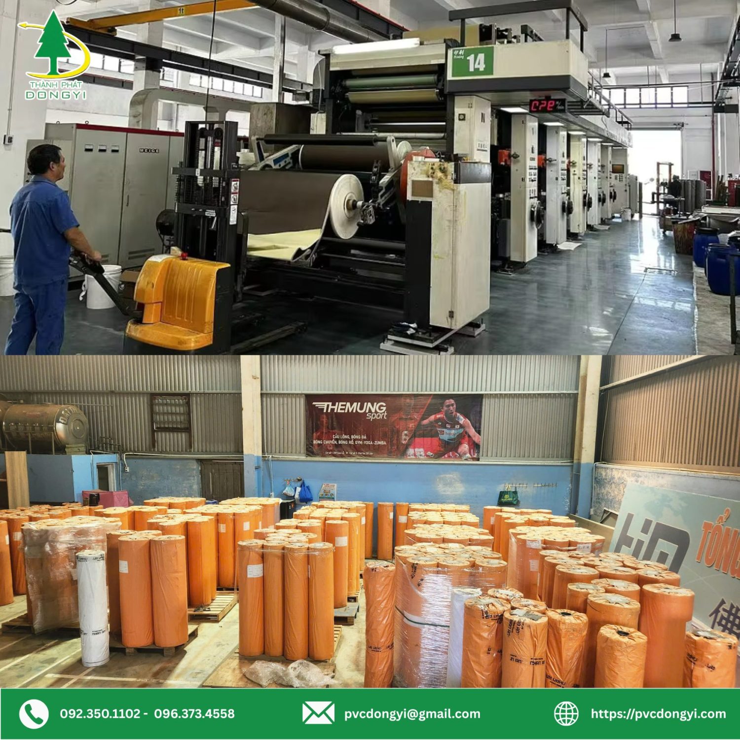 Nhân viên kho màng film Thành Phát Dongyi kiểm hàng