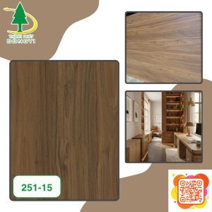 Màng film pvc vân gỗ óc chó van núi cổ điên nâu tối Canyon Mountain Walnut 251-15 Thành Phát Dongyi