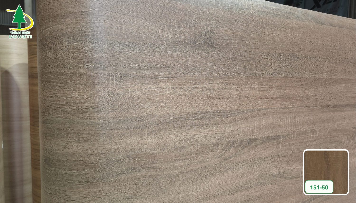 Màng film pvc vân gỗ sồi Sonoma Màu Sáng 151-50 Thành Phát Dongyi ECOMIN 464