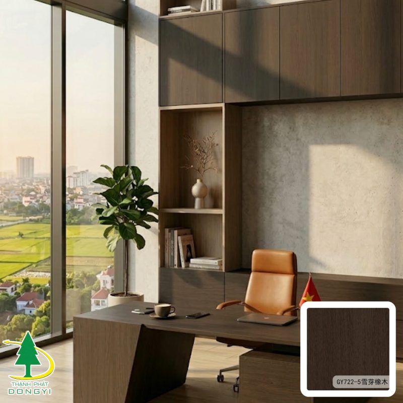 Ảnh nội thất sử dụng màng film pvc vân sồi GY722-5 của Thành Phát Dongyi