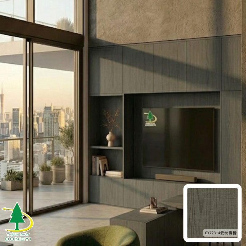Ảnh nội thất sử dụng màng film pvc vân sồi GY723-4 của Thành Phát Dongyi