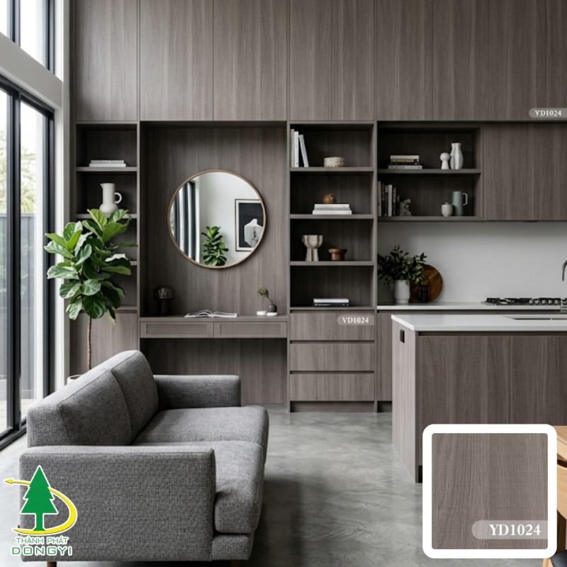 Ảnh nội thất sử dụng màng film pvc vân sồi YD1024 của Thành Phát Dongyi
