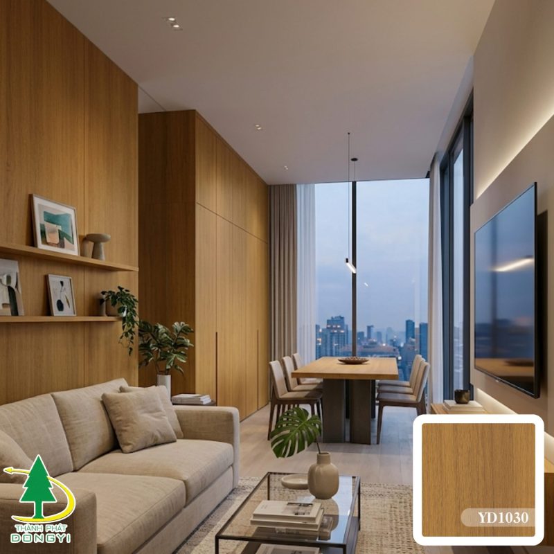 Ảnh nội thất sử dụng màng film pvc vân sồi YD1030 của Thành Phát Dongyi