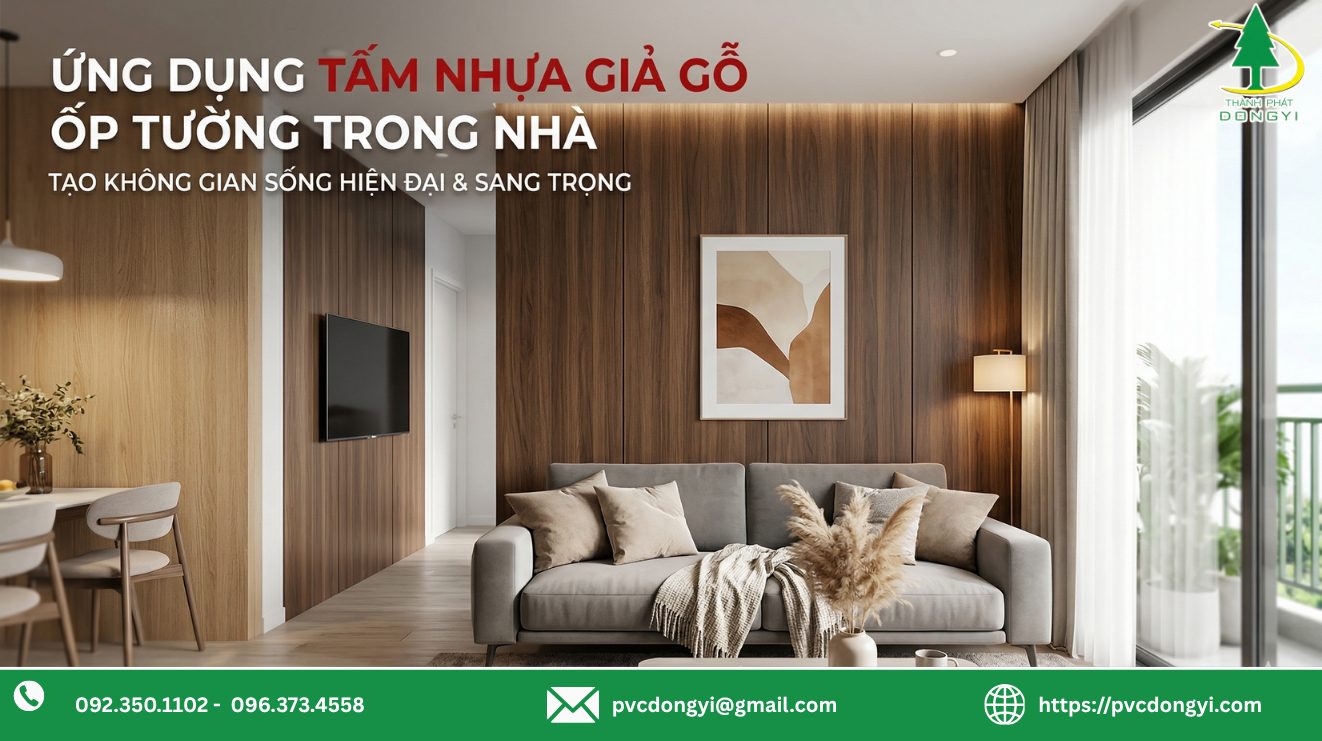 Ứng dụng Tấm Nhựa Giả Gỗ Ốp Tường Trong Nhà Thành Phát Dongyi