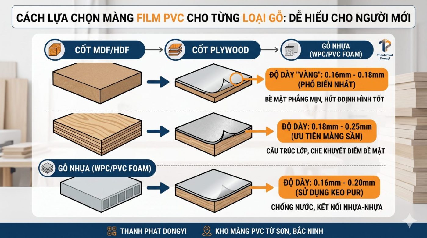 Ảnh đại diện Cách lựa chọn màng film PVC cho từng loại gỗ dễ hiểu cho người mới mở xưởng