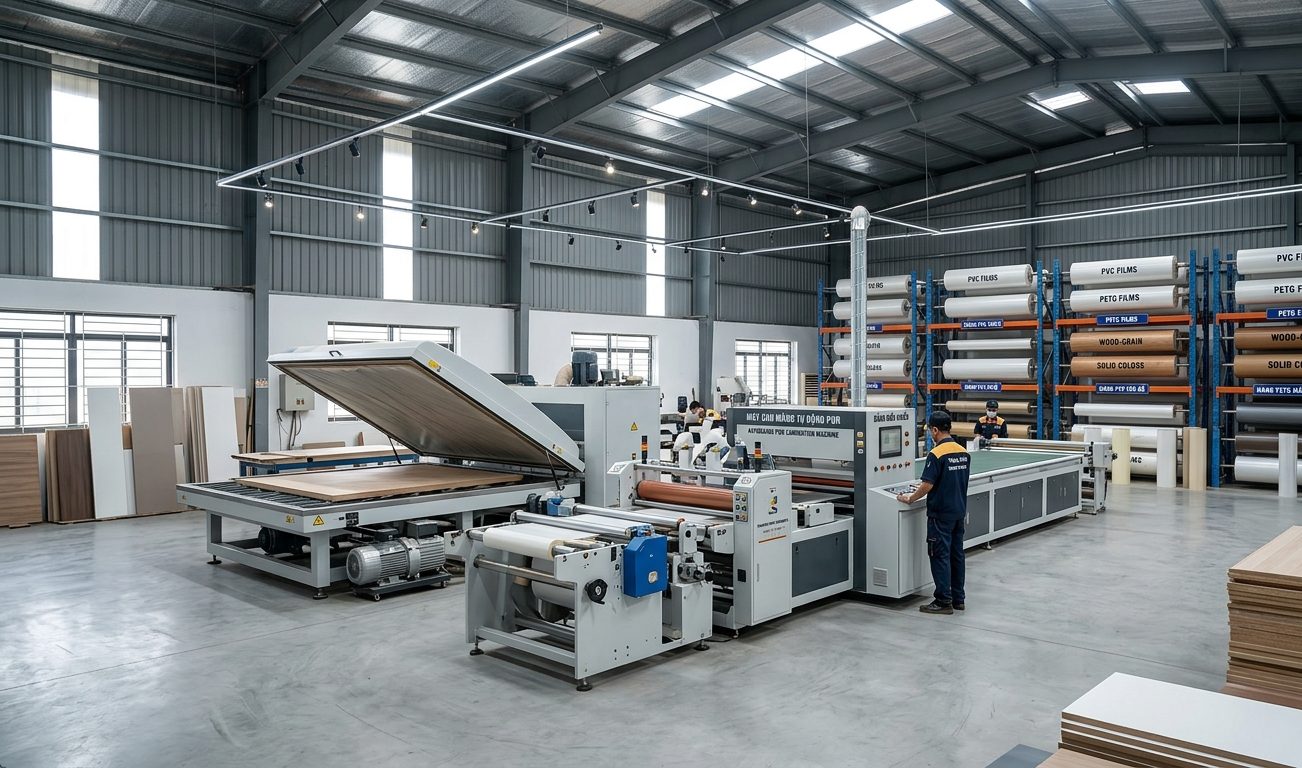 Ảnh mô phỏng không gian nhà máy cán ép