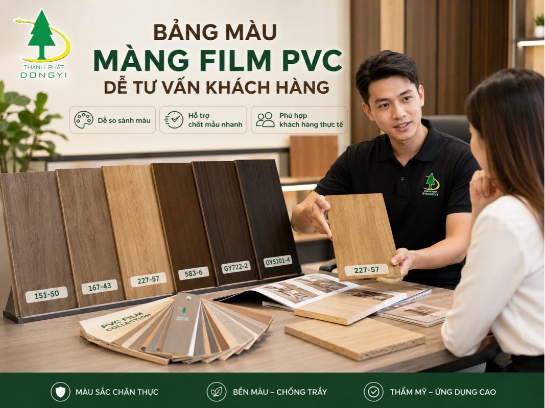 bảng màu màng film pvc dễ tư vấn khách