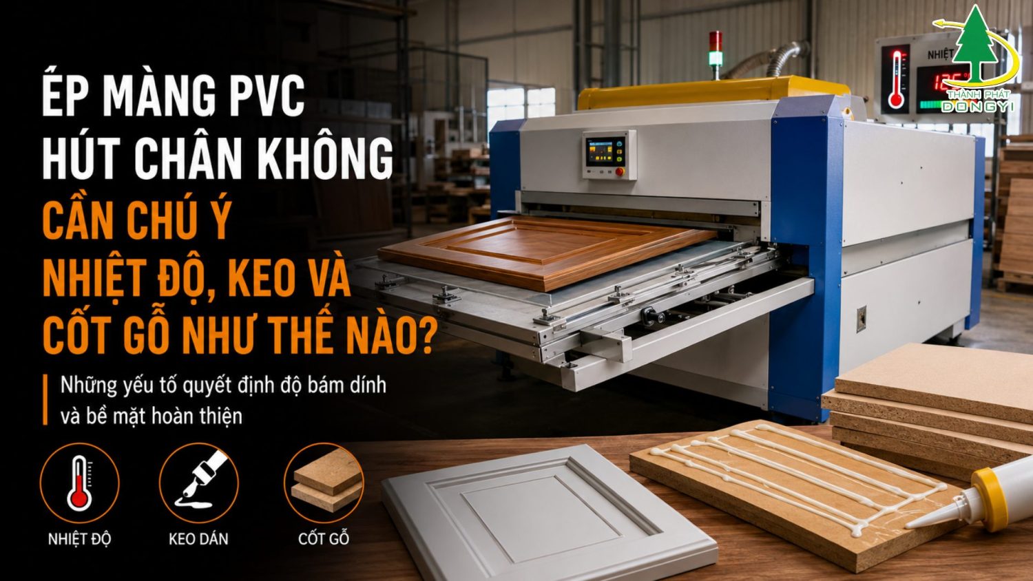 Ép màng PVC hút chân không cần chú ý nhiệt độ, keo và cốt gỗ như thế nào