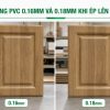So sánh màng PVC 0.16mm và 0.18mm khi ép lên cánh tủ MDF