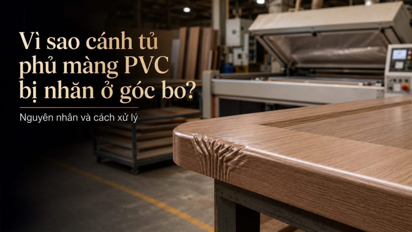Vì sao cánh tủ phủ màng PVC bị nhắn ở góc bo
